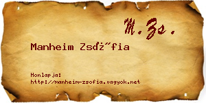 Manheim Zsófia névjegykártya